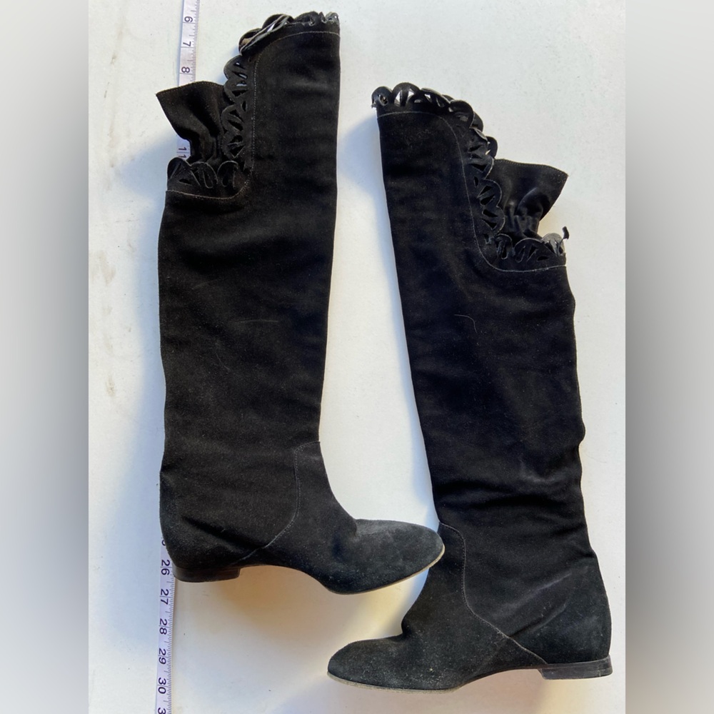 Chloe Black Suede Over-the-Knee Boots.